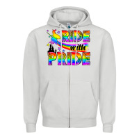 Dove Grey Western LGBTQ+ Ride With Pride Zipper Hoodie - BundleAndBundleShop