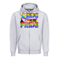 Heather Grey Western LGBTQ+ Ride With Pride Zipper Hoodie - BundleAndBundleShop