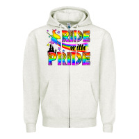 Oatmeal Heather Western LGBTQ+ Ride With Pride Zipper Hoodie - BundleAndBundleShop