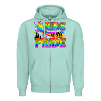 Seafoam Western LGBTQ+ Ride With Pride Zipper Hoodie - BundleAndBundleShop