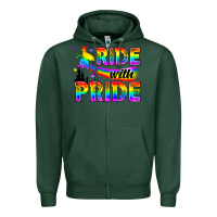 Sports Green Western LGBTQ+ Ride With Pride Zipper Hoodie - BundleAndBundleShop