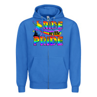 True Royal Western LGBTQ+ Ride With Pride Zipper Hoodie - BundleAndBundleShop