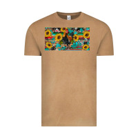 Vintage Camel western coop animals rooster sunflowers cowhide wooden serape glitter Vintage Tee - Artiststas