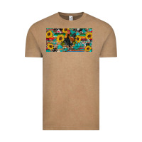 Western Coop Animals Rooster Sunflowers Cowhide Wooden Serape Glitter Vintage Tee | Teevron