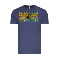 Vintage Denim western coop animals rooster sunflowers cowhide wooden serape glitter Vintage Tee - Artiststas