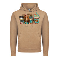 Vintage Coffee serape floral longhaired cow coffee cups Vintage Hoodie - Jasminsmagicworld