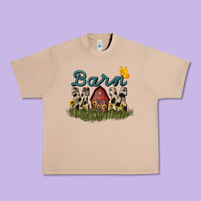 Barn Mom Sunflower Urban Heavy Tee Designed By Nancycooperartshop