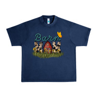Navy barn mom sunflower Urban Heavy Tee - NancyCooperArtShop