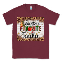 Burgundy santa's favorite teacher Classic Tee - AdoDesignShop