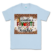 Dusty Blue santa's favorite teacher Classic Tee - AdoDesignShop