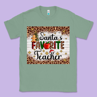 Santa's Favorite Teacher Classic Tee Designed By Adodesignshop