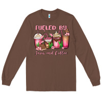 Chestnut fueled by jesus and coffee Long Sleeve Tee - MaliasSmallBusiness