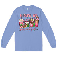 Colony Blue fueled by jesus and coffee Long Sleeve Tee - MaliasSmallBusiness
