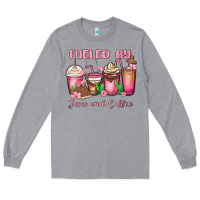 Heather Grey fueled by jesus and coffee Long Sleeve Tee - MaliasSmallBusiness