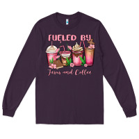 Plum fueled by jesus and coffee Long Sleeve Tee - MaliasSmallBusiness
