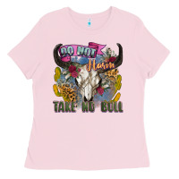 Bubblegum Pink do not harm take no bull cow skull Ladies Tee - Zillion Design Studio