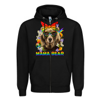 Black Mama Bear Pride LGBTQ+ Zipper Hoodie - BundleAndBundleShop