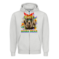 Dove Grey Mama Bear Pride LGBTQ+ Zipper Hoodie - BundleAndBundleShop
