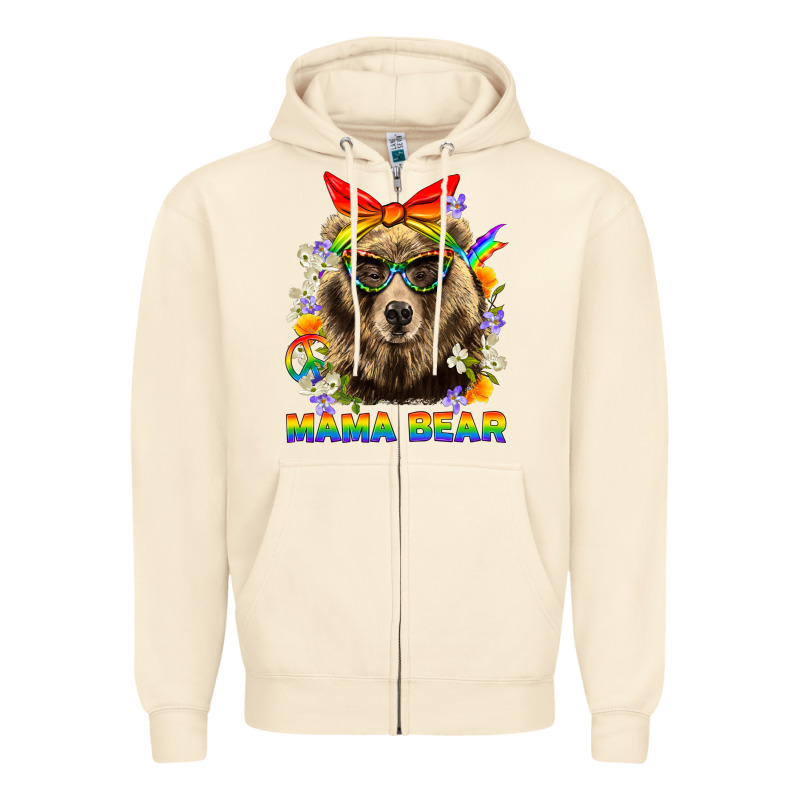 Mama Bear Pride Lgbtq+ Zipper Hoodie by BundleAndBundleShop | Teevron