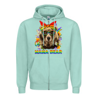 Seafoam Mama Bear Pride LGBTQ+ Zipper Hoodie - BundleAndBundleShop
