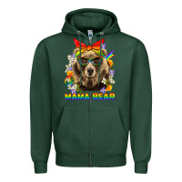 Sports Green Mama Bear Pride LGBTQ+ Zipper Hoodie - BundleAndBundleShop