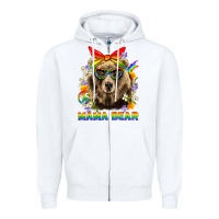White Mama Bear Pride LGBTQ+ Zipper Hoodie - BundleAndBundleShop