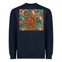 Highland Cow Turquoise Gemstones Western Patterns Heavyweight Sweatshirt | Teevron