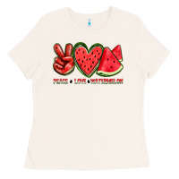 Bone peace love watermelon Ladies Tee - texasbilliewilder