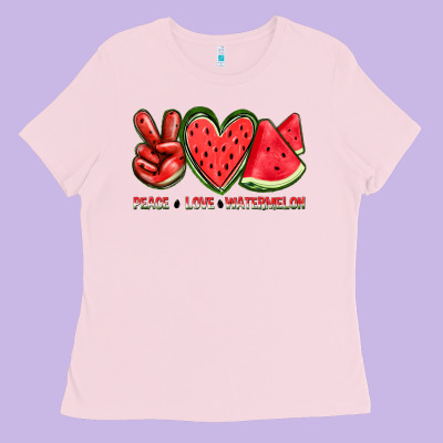 Peace Love Watermelon Ladies Tee Designed By Texasbilliewilder