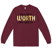 Burgundy know your worth Long Sleeve Tee - MaliasSmallBusiness