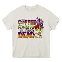 Cream coffee brings me back dead Heavy Core Tee - BarkalooDesign