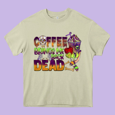 Coffee Brings Me Back Dead Heavy Core Tee Designed By Barkaloodesign