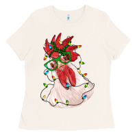 Bone christmas rooster with lights Ladies Tee - RanaPortraitStore
