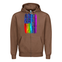 Chestnut Pride LGBTQ+ American Flag Zipper Hoodie - BundleAndBundleShop