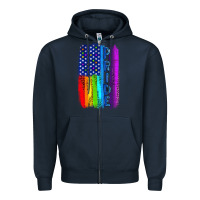Navy Pride LGBTQ+ American Flag Zipper Hoodie - BundleAndBundleShop