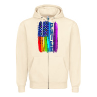 Sandshell Pride LGBTQ+ American Flag Zipper Hoodie - BundleAndBundleShop