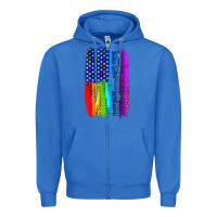 True Royal Pride LGBTQ+ American Flag Zipper Hoodie - BundleAndBundleShop