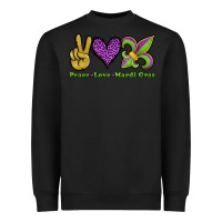 Black peace love mardi gras Heavyweight Sweatshirt - Jasminsmagicworld