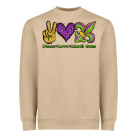 Peace Love Mardi Gras Heavyweight Sweatshirt | Teevron
