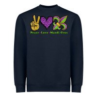 Navy peace love mardi gras Heavyweight Sweatshirt - Jasminsmagicworld