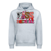 Heather Grey kiss machine with lips olivia Urban Hoodie - OliviaCreatesArt