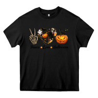 Black Peace Love Halloween Heavy Core Tee - texasbilliewilder