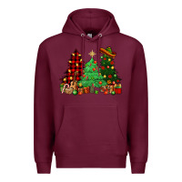 Burgundy Mexican Christmas trees Premium Hoodie - NancyCooperArtShop