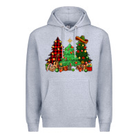 Heather Grey Mexican Christmas trees Premium Hoodie - NancyCooperArtShop