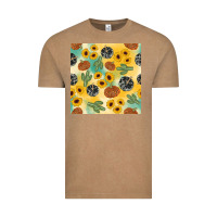 Vintage Coffee leopard pumpkin cactus sunflower seamless Vintage Tee - AdoDesignShop