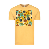 Vintage Mustard leopard pumpkin cactus sunflower seamless Vintage Tee - AdoDesignShop