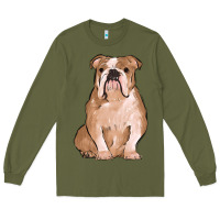 Army Green bulldog Long Sleeve Tee - MaliasSmallBusiness