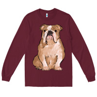 Burgundy bulldog Long Sleeve Tee - MaliasSmallBusiness
