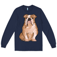 Navy bulldog Long Sleeve Tee - MaliasSmallBusiness
