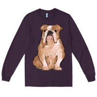 Plum bulldog Long Sleeve Tee - MaliasSmallBusiness